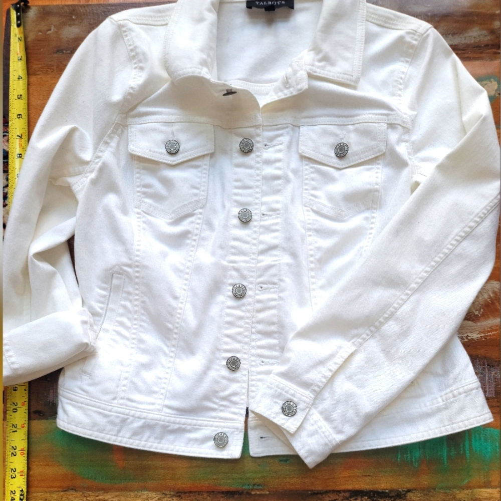 Talbots Classic Jean Jacket- White M